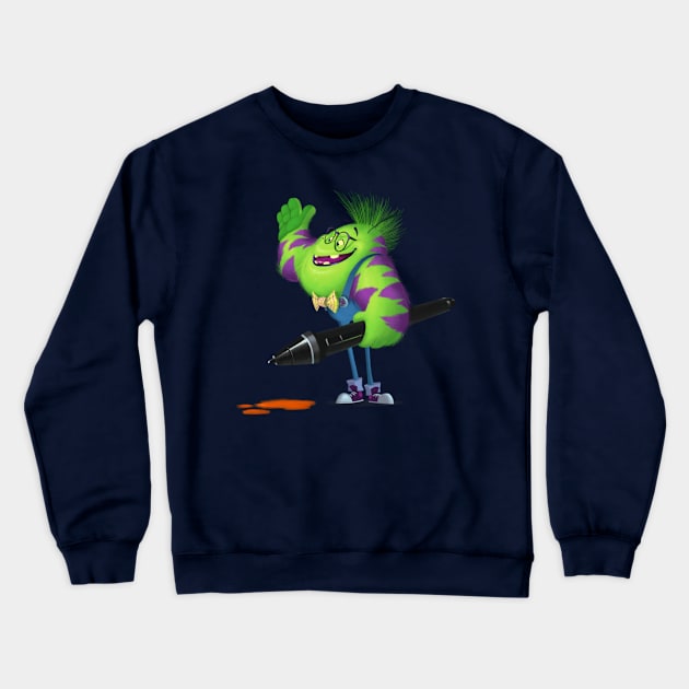 "Ike" The Brush Monster 02 Crewneck Sweatshirt by niklaskandersen